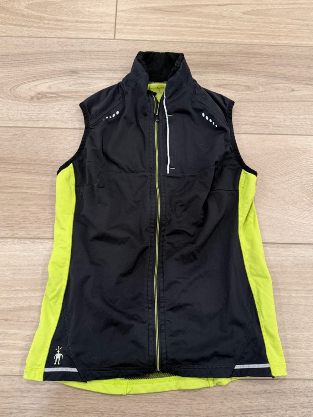 Smartwool Womens PhD Vest Merino Wool Full Zip Pockets Hiking Black Small